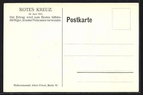 Künstler-AK A. v. Roessler: Die erbeuteten Fahnen auf dem Tempelhofer Felde
