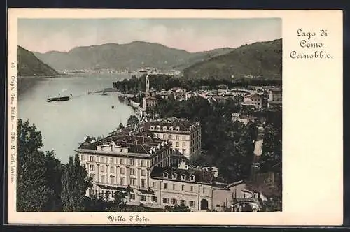 AK Cernobbio, Villa d'Este aus der Vogelschau