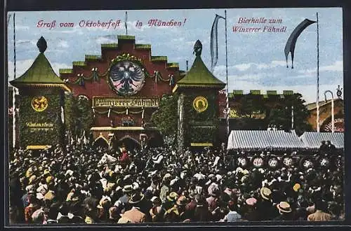 AK München, Oktoberfest, Bierhalle zum Winterer Fähndl