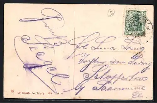 AK Konstanz, Zeppelinsches Luftschiff überfliegt den Hafen