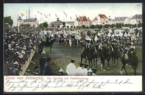 AK München, Die Herolde und Preisfahnenzug, Oktoberfest