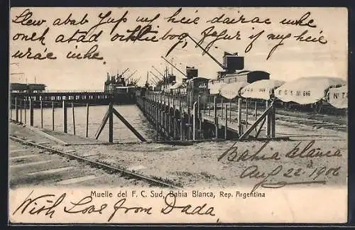 AK Bahia Blanca /Rep. Argentina, Muelle del F. C. Sud