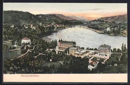 AK Rheinfelden, Ortsansicht mit Flusspartie