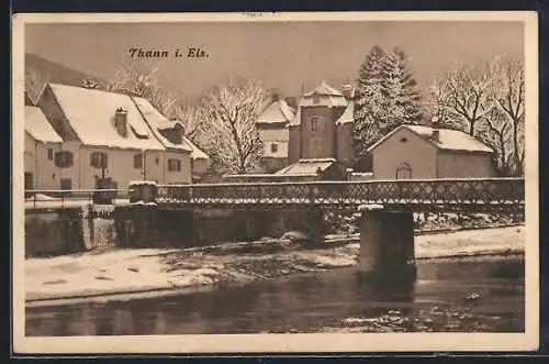 AK Thann / Els., en Hiver, le pont