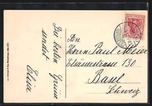 AK Benfeld, Alte Schlossgasse mit Rathaus