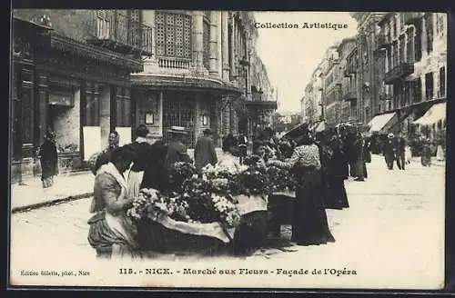 AK Nice, Marché aux Fleurs, Facade de l`Opéra