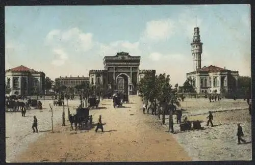 AK Konstantinopel, Ortspartie mit Turm Seraskirat