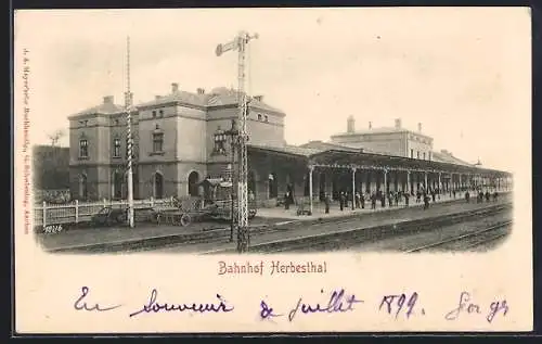 AK Herbesthal, Blick auf den Bahnhof
