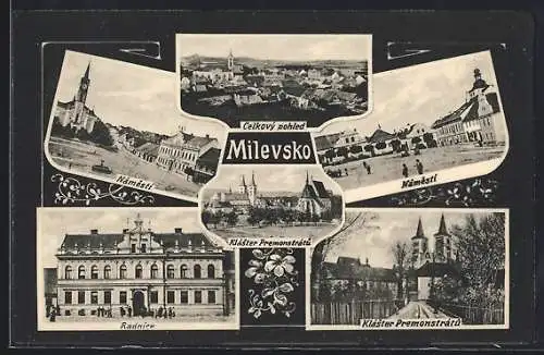AK Milevsko, Kláster Premonstrátu, Radnice, Námestí