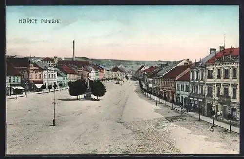 AK Horice, Namesti, Blick den Marktplatz hinunter