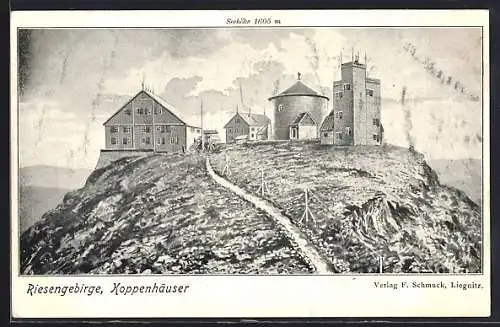 AK Schneekoppenhäuser im Riesengebirge