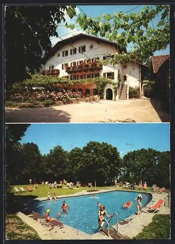 AK Eppan bei Bozen, Pension-Restaurant Stroblhof, mit Swimming Pool