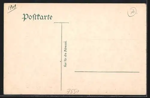 AK Rastatt, Partie mit Post und Johannisbrunnen