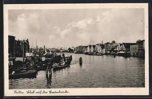 AK Stettin, Blick auf die Baumbrücke