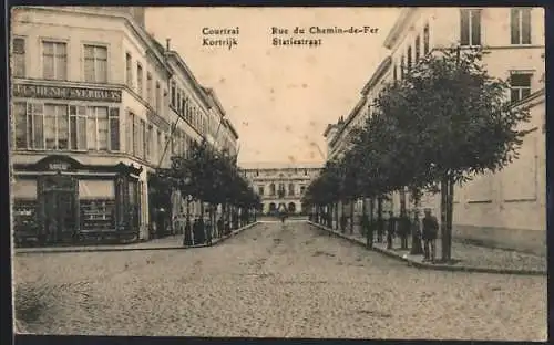 AK Courtrai, Rue du Chemin-de-Fer