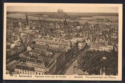 AK Anvers, Vue panoramique vers l`Escaut