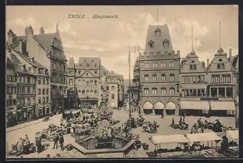 AK Trier, Hauptmarkt mit Gasthaus Trierische Weinstube und Red House