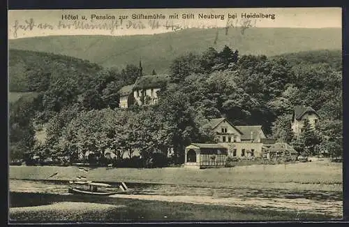 AK Heidelberg, Hotel-Pension zur Stiftsmühle mit Stift Neuburg