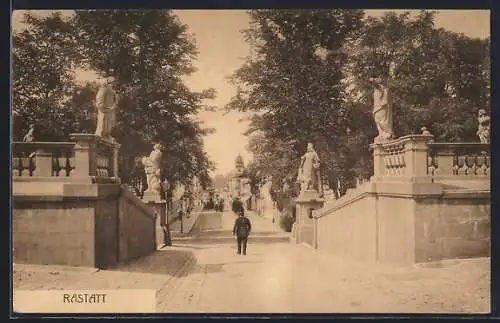 AK Rastatt, Blick in die Schlossstrasse