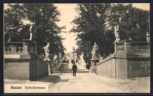 AK Rastatt, Blick in die Schlossstrasse
