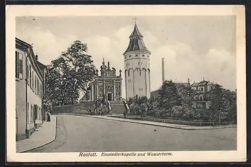 AK Rastatt, Einsiedlerkapelle und Wasserturm