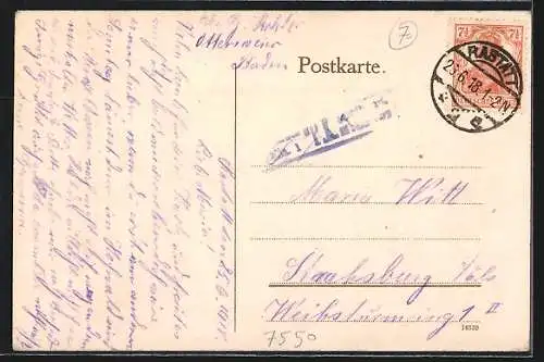 AK Rastatt, Einsiedlerkapelle und Wasserturm