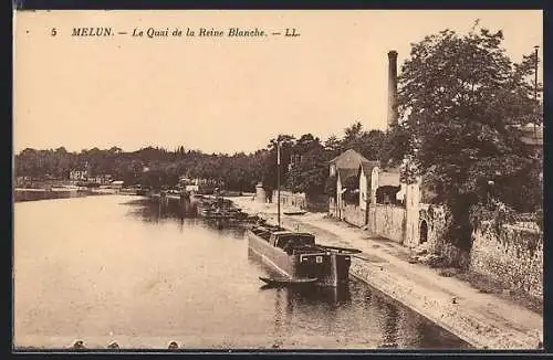 AK Melun, Le Quai de la Reine Blanche