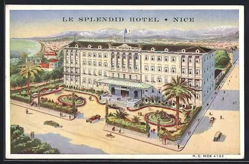 Künstler-AK Nice, Le Splendid Hotel, Eug. Tschann, 50 Boulevard Victor-Hugo