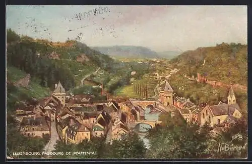 Künstler-AK Luxembourg, Faubourg de Pfaffental