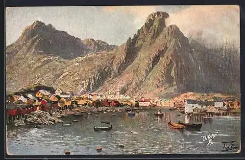Künstler-AK Themistokles von Eckenbrecher: Norwegischer Küstenort
