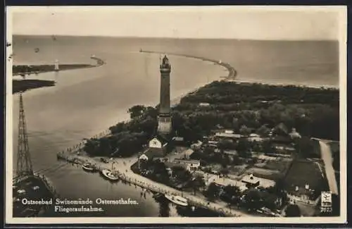 AK Ostseebad Swinemünde-Osternothafen, Ortsansicht vom Flugzeug aus