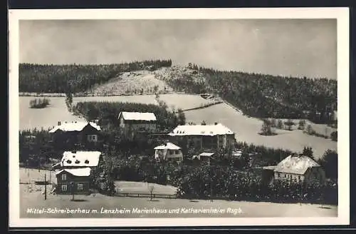 AK Mittel-Schreiberhau, Lenzheim Marienhaus und Katharienheim