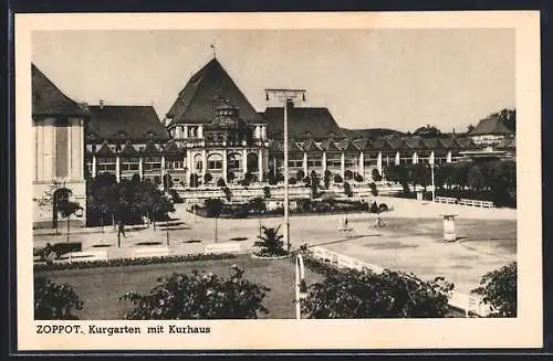 AK Zoppot / Sopot, Kurgarten mit Kurhaus