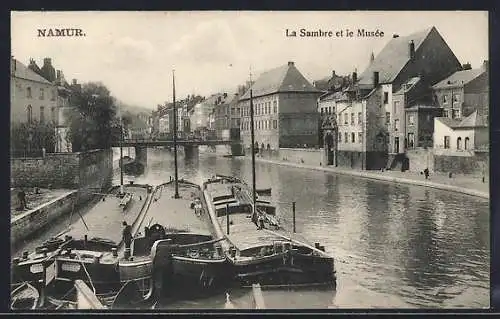 AK Namur, La Sambre et le Musée