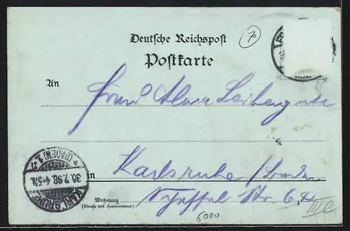 Mondschein-Lithographie Frankfurt a. M., Opernhaus, Dom und Panorama