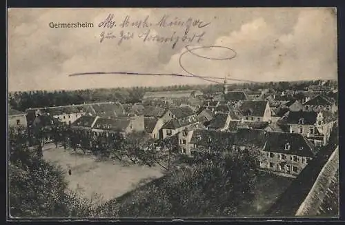 AK Germersheim, Stadttotale mit dem Hauptplatz im Vordergrund