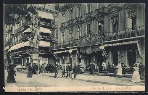 AK Berlin, Unter den Linden, Kranzler-Ecke, Café Bauer