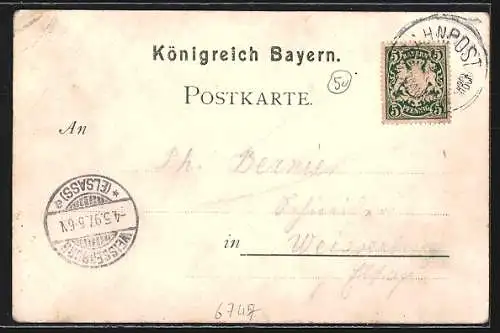 Lithographie Klingenmünster / Pfalz, Landeck, Scharfeneck, Madenburg