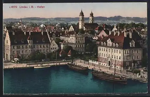AK Lindau i. B., Blick auf den Hafen