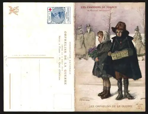 Klapp-AK Les Chansons de France de Maurice Boukay, Les Orphelins de la Guerre