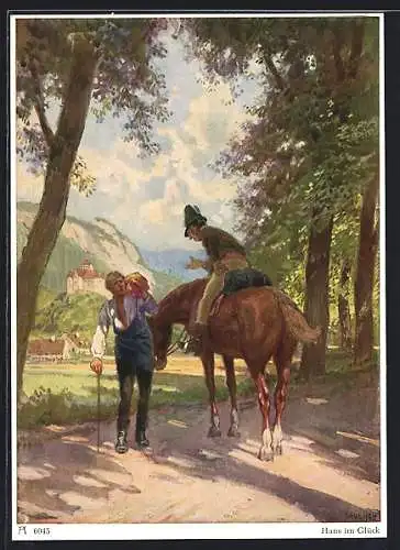 Künstler-AK Paul Hey: 12 Märchen, Hans im Glück