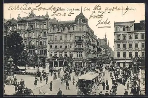 AK Berlin, Unter den Linden, Café Bauer, Café Kranzler