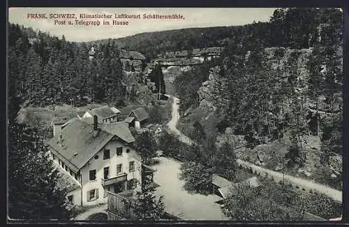 AK Schüttersmühle /Fränk. Schweiz, Ortspartie mit Gasthhof