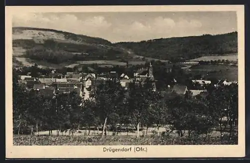 AK Drügendorf, Ortsansicht mit Kirche