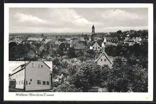 AK Hofheim - Marxheim, Gasthof Zum Adler und Blick auf den Ort