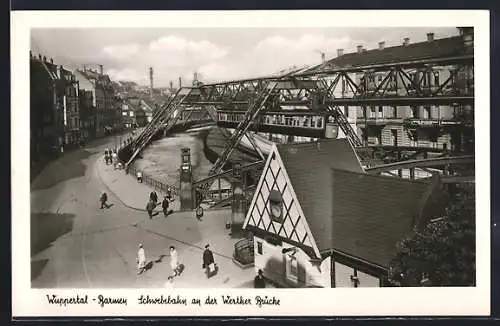 AK Barmen, Schwebebahn an der Werther-Brücke