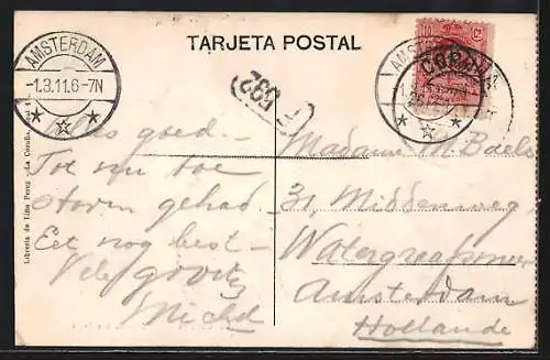 AK La Coruna, Calle de San Andreas, Strassenpartie