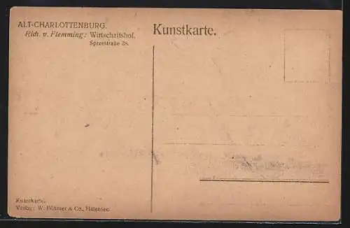 Künstler-AK Berlin-Charlottenburg, Rich. v. Flemming Wirtschaftshof, Spreeestrasse 38
