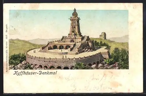 AK Kyffhäuser, Denkmal aus der Vogelschau