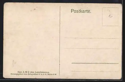 AK Bauer hebt einen Sack Kalisalz auf das Pferdefuhrwerk, Reklame für Kunstdünger